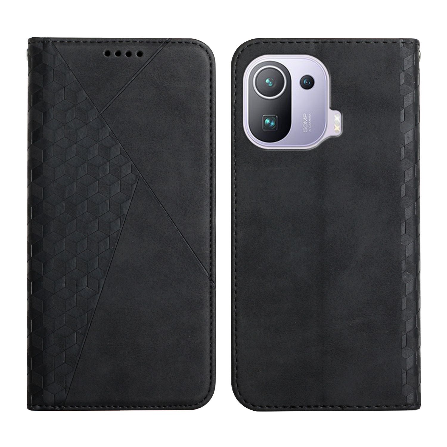 Coque Pour Xiaomi Mi 11 Pro,Étui Housse En Cuir Pu Premium Xiaomi Mi 11 Pro,Magnetique Flip Housse De Portefeuille,Etui De Protection Pour Xiaomi Mi 11 Pro,Noir