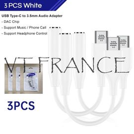 Samsung Adaptateur USB-C a Jack 3.5mm, Couleur: Blanc 3pcs