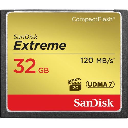 Carte memoire Compact Flash Extreme 32GB - SANDISK - 120Mbps