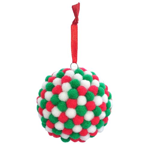 Boule De Noël À Décorer Avec Pompons 6 Cm