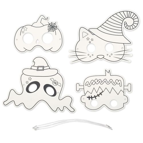 Masques À Colorier Pour Enfant Halloween 4 Pièces