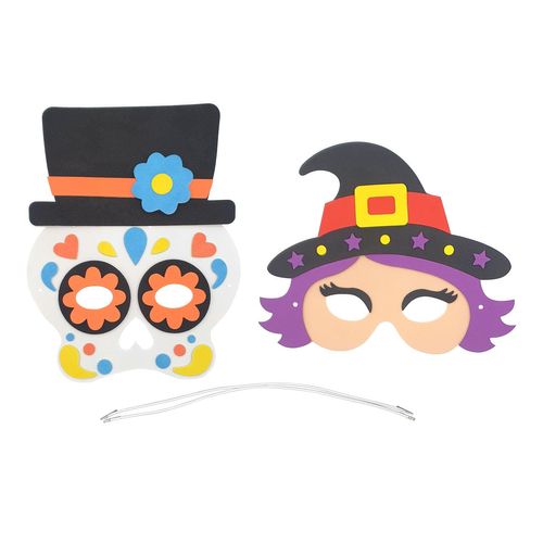 Masques D'halloween Pour Enfant Tête De Mort Et Sorcière