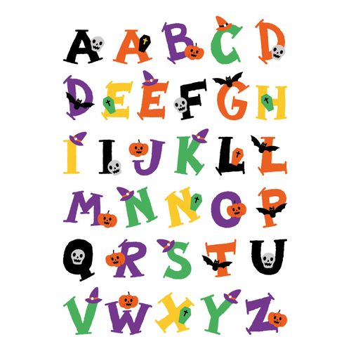 Gommettes Halloween Lettres 65 Pièces