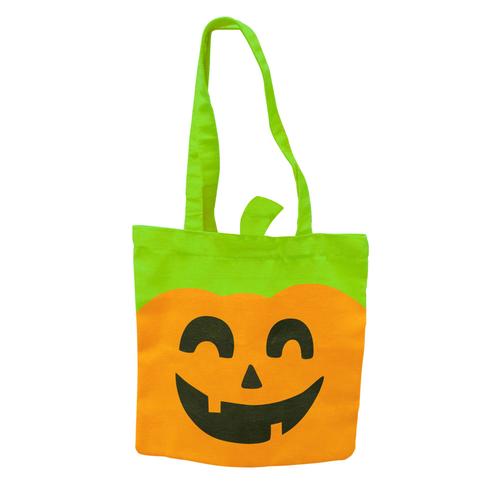 Tote Bag Citrouille Halloween En Coton Imprimé 25 X 25 Cm