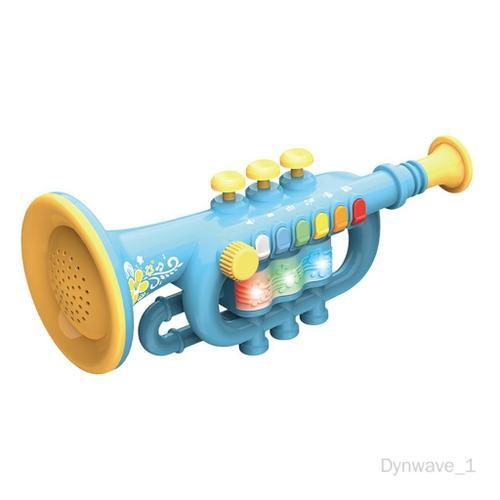Jouet Musical D'instrument, Jouets D'instrument De Musique De Saxophone/Trompette/Clarinette De Simulation, Bleu De Trompette Bleu Trompette