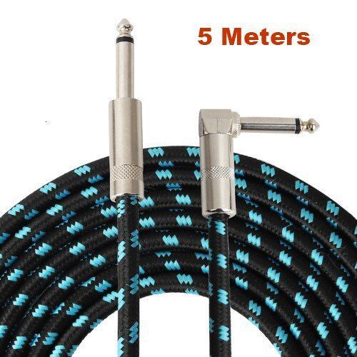 Câble De Guitare Électrique Tressé 3 Mètres 5 Mètres 10/16 Pieds Basse Instrument De Musique 90% Blindé Angle Droit De 6.35mm - 21xyq0709a02424