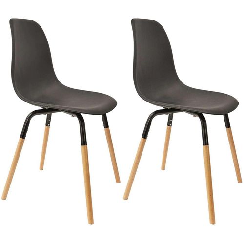 Chaise Scandinave Pieds Métal Et Bois De Hêtre Phenix (Lot De 2)