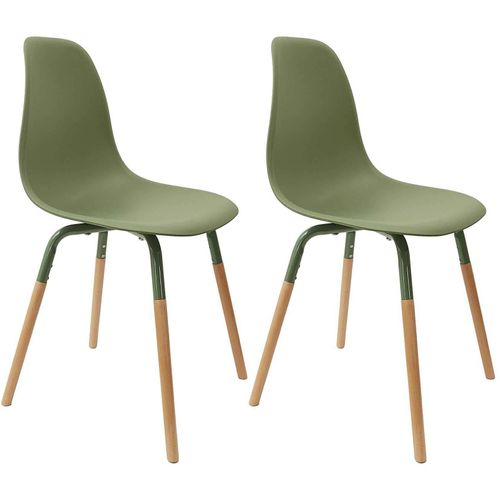 Chaise Scandinave Pieds Métal Et Bois De Hêtre Phenix (Lot De 2)