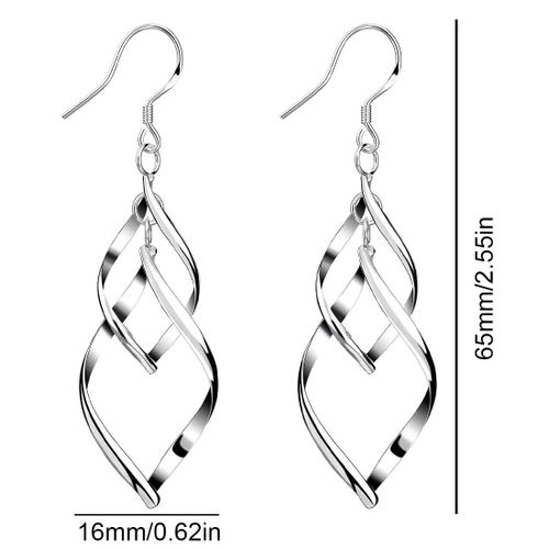1 Paire Boucles D'oreilles Pendantes En Argent Sterling Pour Femme - Longues Pampilles - Cadeau Pour Femme
