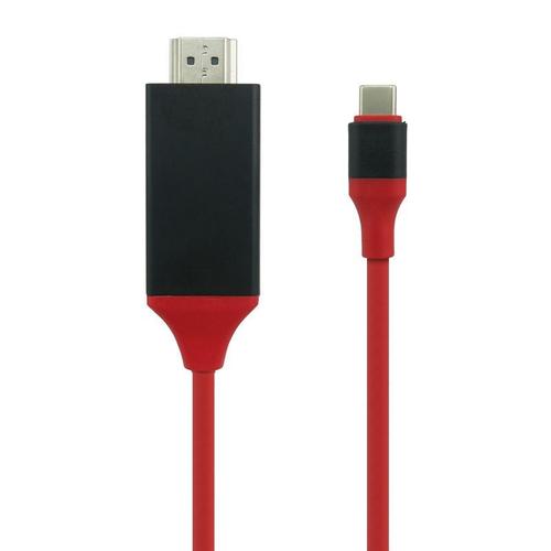 Câble de 2M de Type C adaptateur de téléphone pour Android et TV USB C lien vidéo HDTV pour Dell ASUS Samsung S21 S20 S9 S10 Plus Note 20 pour Huawei - Type BlackRed