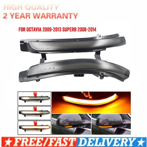 Clignotant Dynamique Led Pour Rétroviseur, 2 Pièces, Clignotant Pour Skoda Octavia 2009 ? 2013 Superb 2008-2014