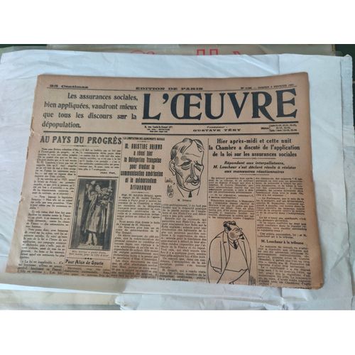 L'oeuvre, Journal Du 8 Février 1930