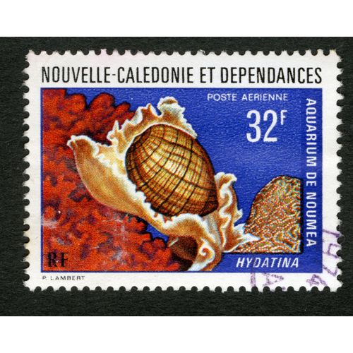 Timbre Oblitéré Nouvelle-Calédonie Et Dépendances, Aquarium De Nouméa, Hydatina, Poste Aérienne, Rf, 32f, Lambert