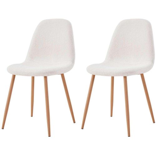 Chaise Assise En Tissu Bouclette Freya (Lot De 2)