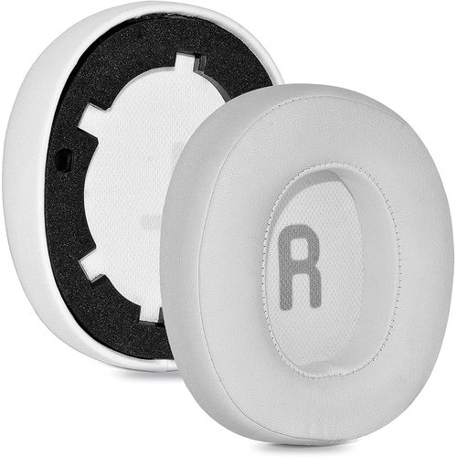 Coussinets d'oreille de rechange compatibles avec les casques JBL Tune 700BT/710BT/750BTNC/760NC,cuir protéiné plus doux(Blanc)