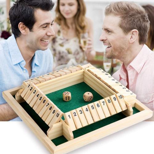 Jeu De Dés Shut The Box En Bois - Jeu Mathématique Familial - Cadeau De Noël Et D'anniversaire