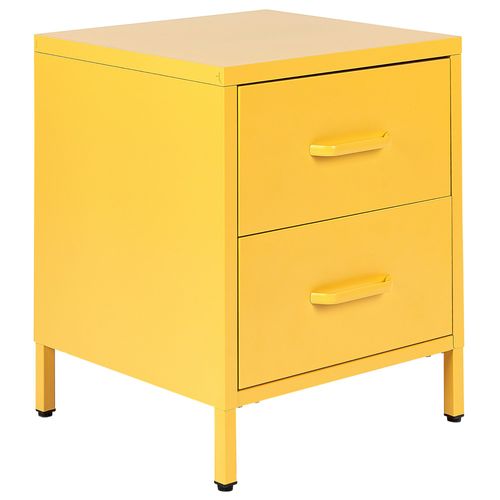 Table De Nuit À 2 Tiroirs Jaune Malavi