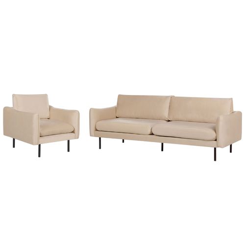 Ensemble De Salon En Velours Beige Vinterbro