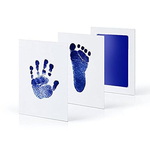 Couleur Bleu Foncé Environmental Friendly Non-Toxic Newborn Baby Hand Footprint Imprint Kit Baby Souvenirs Casting Baby Shower Footprint Inkpad