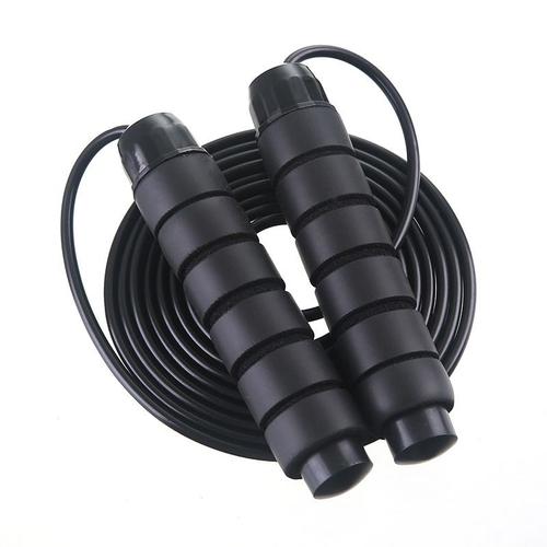 Corde À Sauter Fitness Fil D'acier Roulement Robuste Sport Adulte Corde À Sauter Noir