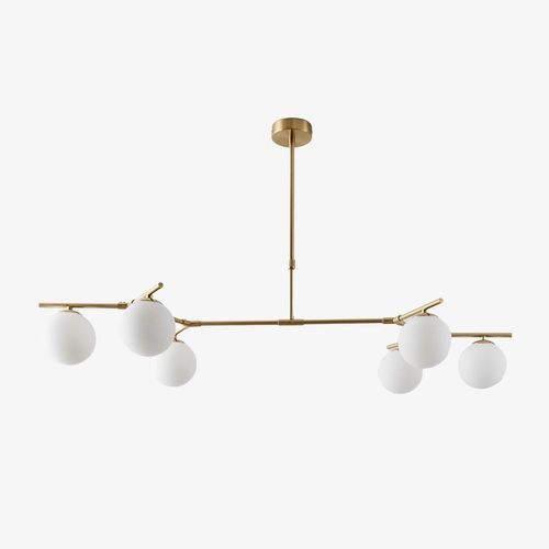 Plafonnier Avec 6 Guirlande Boules De Verre Doré