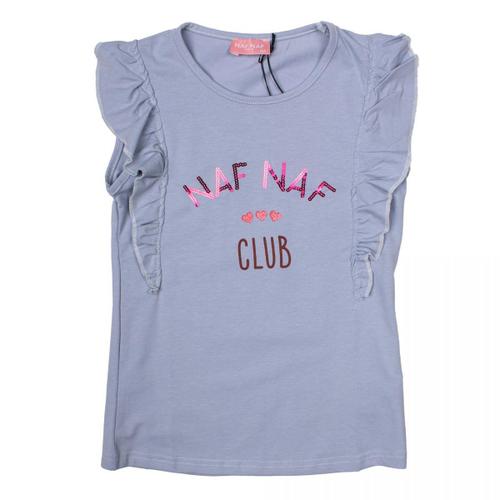 Tee Shirt Détail Volants Et Logo En Sequins Pastel Enfant Naf Naf