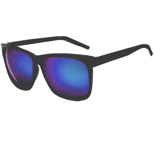 Lunettes Soleil Style Coloris Bleu Vision Bleu Nuit Montures Noires Abs