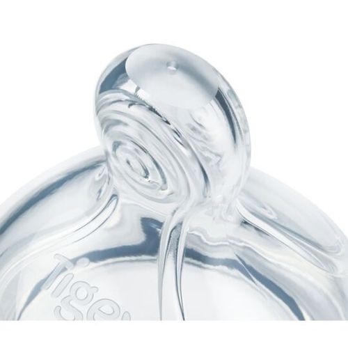 Tétine Plate Silicone Base Large Liquide Épais Et Céréales Dès 12 Mois Tigex - Le Lot De 2 Tétines
