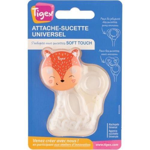 Attache-Sucette Blanche Universel Soft Touch Tigex