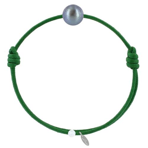 Braceletla Perle De Culture Noire Des Poulettes - Classics - Vert