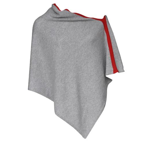 Grand Poncho Bicolore 100% Cachemire 2 Fils