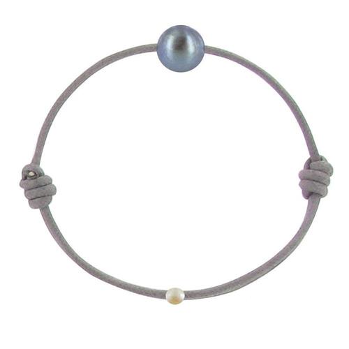 Bracelet La Perle De Culture Noire Des Poulettes - Classics - Gris