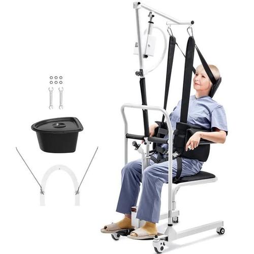 Fauteuil Roulant Élévateur Patient Hauteur Réglable-Vevor-Charge 100 Kg-Pour Personnes Âgées Handicapées 