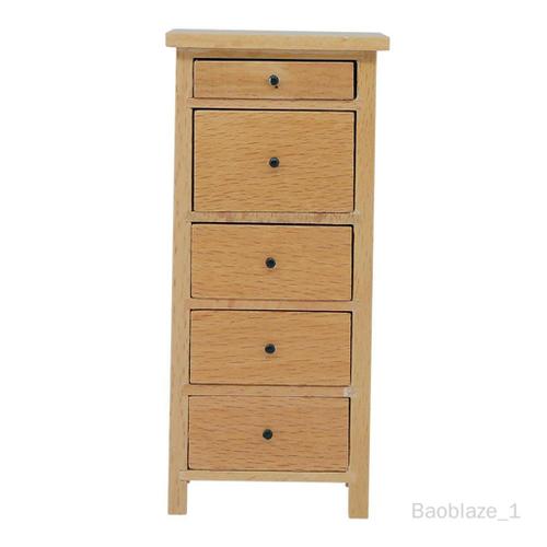 Baoblaze Commode Miniature, Miniature, 1/10 Bois