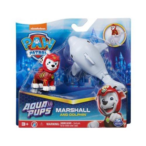 Coffret Pat Patrouille Aqua : Chien Marcus Et Son Dauphin + 1 Carte Offert - Set Figurine - Chien - Mer
