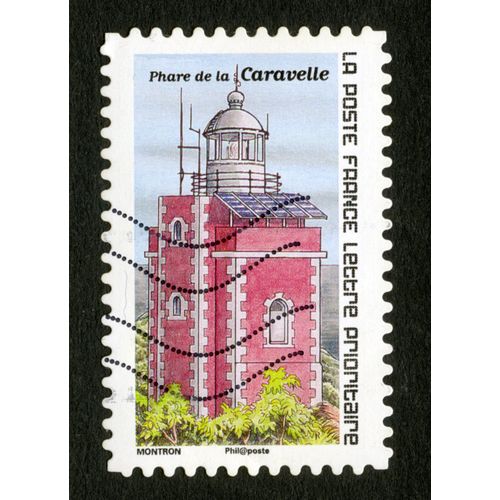 Timbre Oblitéré Phare De La Caravelle, La Poste, France, Lettre Prioritaire, Montron