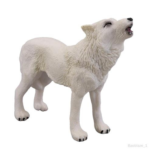 Loup Figurines Loups Préscolaire Forêt Apprentissage Animal Jouet Pour Cadeau De Noël À Collectionner Garçons Filles À Partir De 3 Ans Scream White Wolf