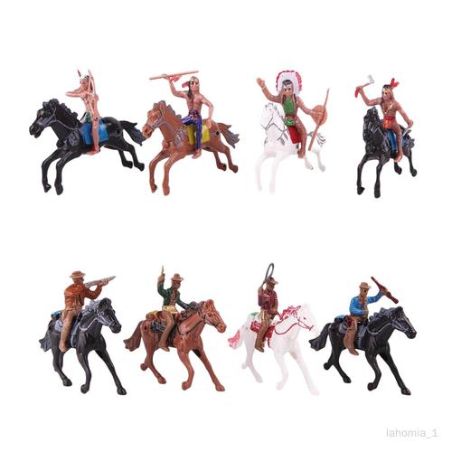 Lot De 8 Figurines Western Cowboy Pour Décoration De