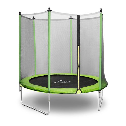 Trampoline De Jardin - Diamètre 244 X 180 Cm - 80 Kg - Filet De Sécurité - Noir/Gris Helloshop26 14_0008022