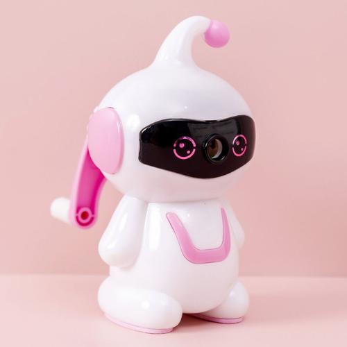 Couleur Rose Taille-Crayon Robot À Manivelle Pour Enfants, Papeterie Créative, Dessin Animé, Jouet, Fournitures Scolaires, Kawaii