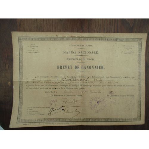 Brevet De Canonnier