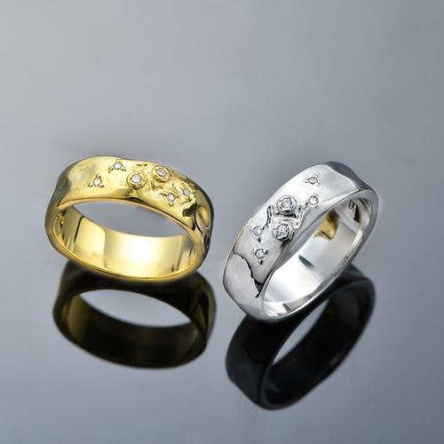 Anneau De Shimmer De Crack D'origine 925 Anneau Sterling En Argent Pour Couple Style Coréen Accessible Style De Luxe Spécial