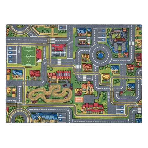 95x133 Cm Tapis Rebel Roads City Life 97 Ville, Antidérapant Pour Enfants - Gris
