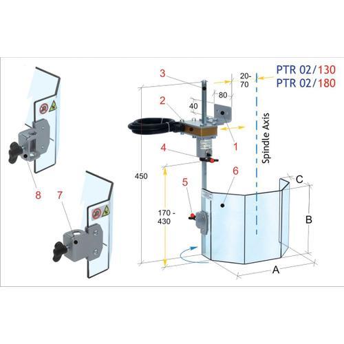 Écran de protection perceuses à colonne Tecnopiu PTR 02/180