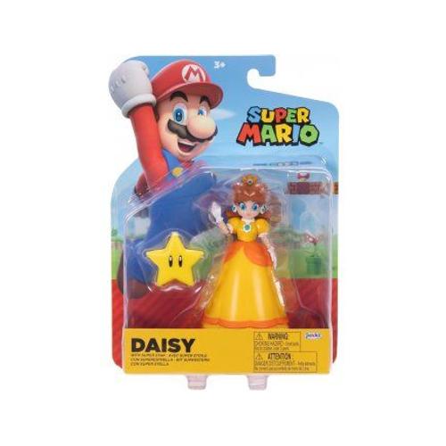 Figurine Mario : Daisy 13 Cm + Super Etoile Jaune - Set Figurine Articule Collection + 1 Carte Tigre - Enfant