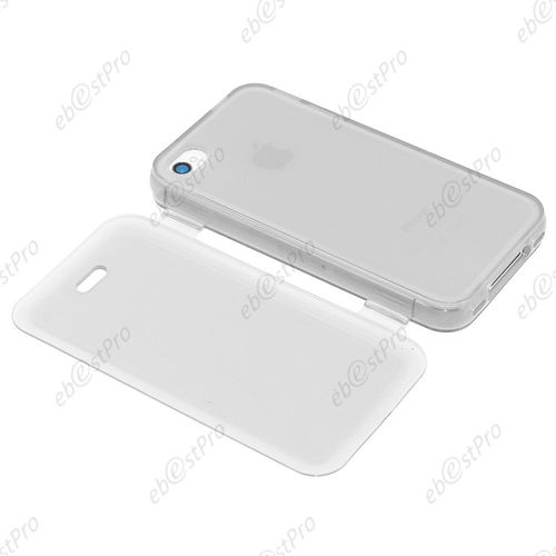Ebeststar ® Pour Apple Iphone 4s / 4 Etui Portefeuille Rabattable Livre Housse Coque Silicone Gel + Film Protection D'écran, Couleur Transparent