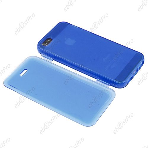 Ebeststar ® Pour Apple Iphone 5s / 5 Etui Portefeuille Rabattable Livre Housse Coque Silicone Gel + Film Protection D'écran, Couleur Bleu