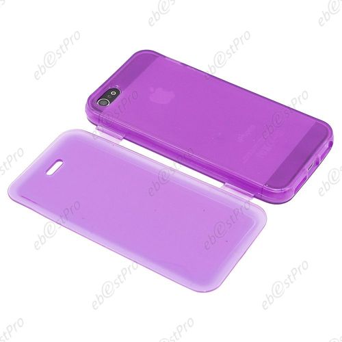 Ebeststar ® Pour Apple Iphone 5s / 5 Etui Portefeuille Rabattable Livre Housse Coque Silicone Gel + Film Protection D'écran, Couleur Violet