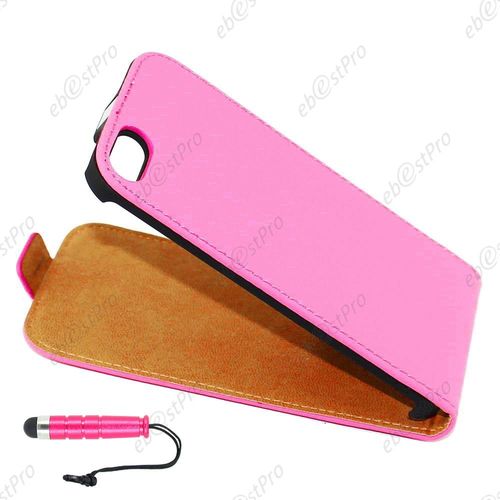 Ebeststar ® Etui Coque Housse En Pu Cuir + 3 Film + Mini Stylet Pour Apple Iphone 5s / 5, Couleur Rose