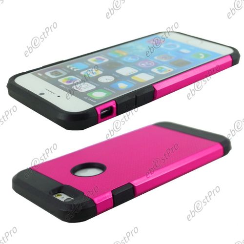 Ebeststar ® Pour Apple Iphone 6 Écran 4,7" Deux Couches De Protection Coque Duo En Silicone Et Polycarbonate Etui Housse + Film Protecteur D'écran, Couleur Rose